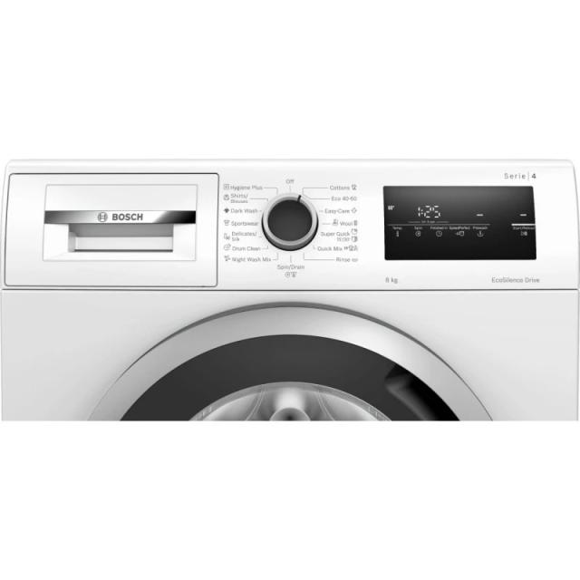 Пералня Bosch WAN28163BY, SER4, Washing machine 8kg, C, 1400rpm, 52/74dB(B), silver-blackgrey door
