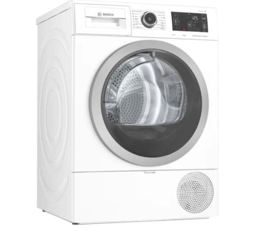 Сушилня Bosch WTW876LBY SER6, Tumble dryer with heat pump 8 kg , Energy efficiency A+++,  64 dB, SelfCleaning condenser,  AutoDry, AntiVibration design, Drum volume 112 l, white