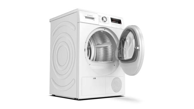 Сушилня Bosch WTH85202BY SER4, Tumble dryer with heat pump 7 kg , Energy efficiency A++,  65 dB, EasyClean AutoDry, Anti-vibration design, Sensitive Drying system, Fast drying 40 ', Drum volume 112 l, white