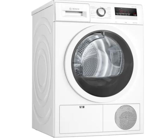 Сушилня Bosch WTH85203BY SER4, Tumble dryer with heat pump 8 kg , Energy efficiency A++,  65 dB, EasyClean AutoDry, Anti-vibration design, Sensitive Drying system, Fast drying 40 ', Drum volume 112 l, white