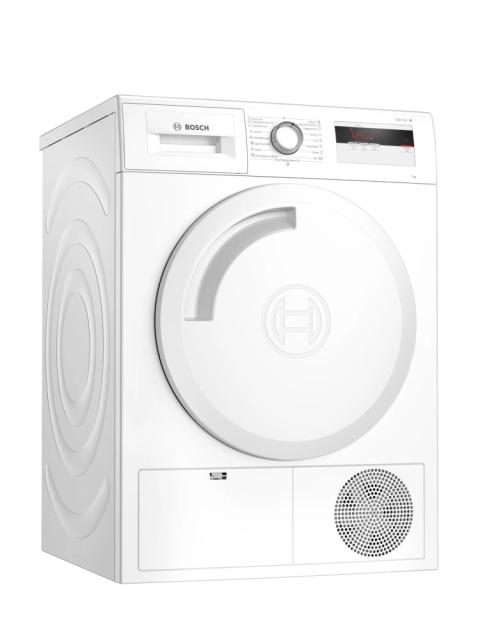 Сушилня Bosch WTH83001BY SER4; Comfort; Tumble dryer with heat pump 7kg A+ 65 dB EasyClean, drain kit acc. WTZ1110, galvalume drum, white plastic branded door