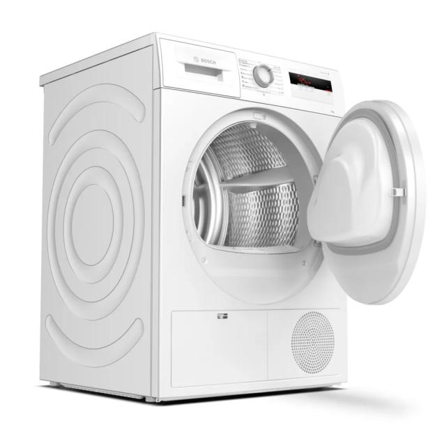 Сушилня Bosch WTH83001BY SER4; Comfort; Tumble dryer with heat pump 7kg A+ 65 dB EasyClean, drain kit acc. WTZ1110, galvalume drum, white plastic branded door