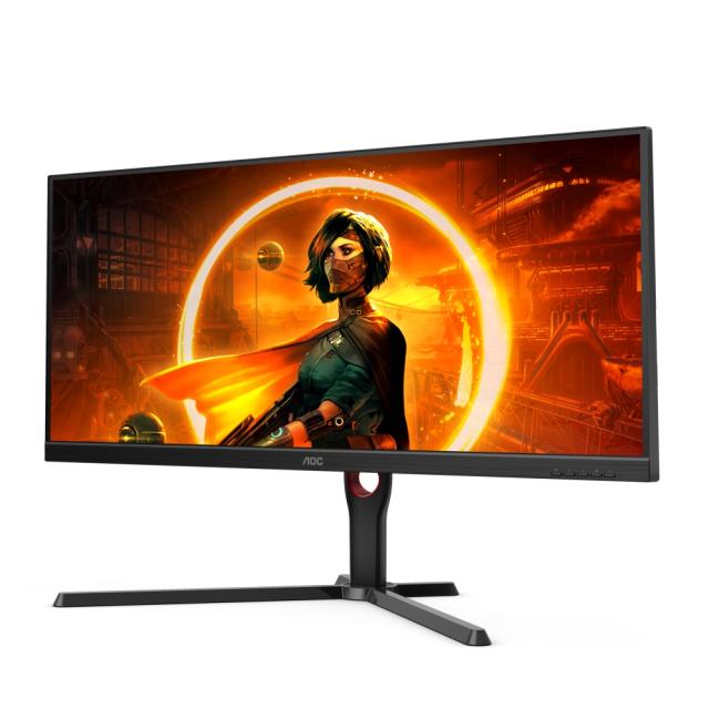 Монитор AOC U34G3XM/EU, 34" VA WLED, 3440x1440@144Hz, 4ms GtG, 1ms MPRT, 300cd m/2, 3000:1, Mega Infinity DCR, AdaptiveSync, FlickerFree, Low Blue Light, Tilt, Height Adjust, Swivel, 2xHDMI, DP