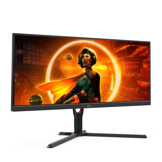 Монитор AOC U34G3XM/EU, 34" VA WLED, 3440x1440@144Hz, 4ms GtG, 1ms MPRT, 300cd m/2, 3000:1, Mega Infinity DCR, AdaptiveSync, FlickerFree, Low Blue Light, Tilt, Height Adjust, Swivel, 2xHDMI, DP