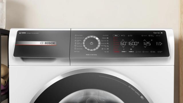 Пералня Bosch WGB256A0BY, SER8, Washing machine 10kg, A, 1600rpm, 49/70dB(A), i-DOS,  4D Wash, HC, Iron Assist, AntiStain Plus, LED Display, AquaStop, Interior light, waveDrum 70l, chrome-blackgrey door