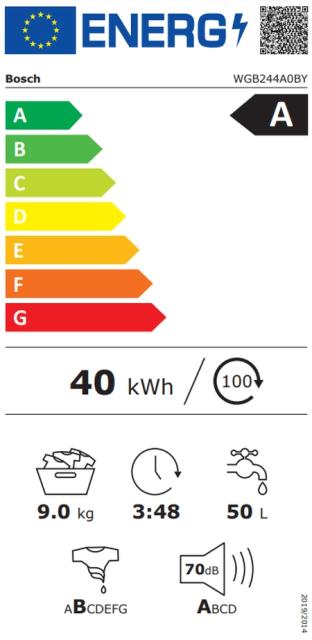Пералня Bosch WGB244A0BY, SER8, Washing machine 9kg, A-20%, 1400rpm, 49/70dB(A), i-DOS, 4D Wash, HC, Iron Assist, AntiStain Plus, AquaStop, chrome-blackgrey door