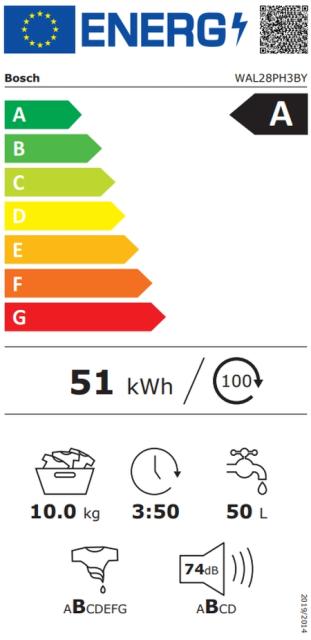 Пералня Bosch WAL28PH3BY, SER6, Washing machine 10kg, A, 1400rpm, 47/74dB(B), i-DOS, AntiStain 4 via HC, HC, DirectSelect-Display, Interior light, waveDrum 70l, silver-black grey door