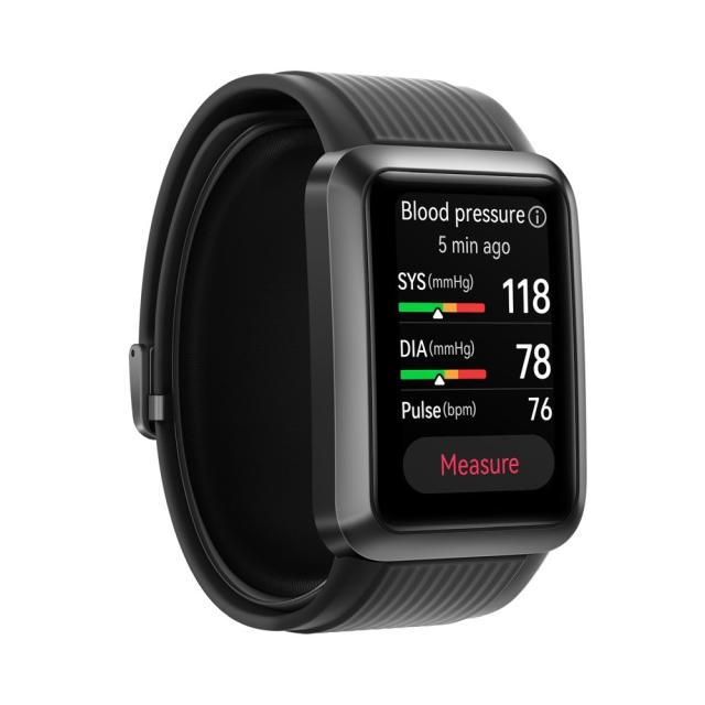 Часовник Huawei Watch D, 1.64", AMOLED, 280x456, PPI 326, IP68, 2.4 GHz, Bluetooth 5.1, NFC, GPS, Blood Pressure Measurement, 7 days Long Battery Life, Battery 451 mAh, Fluoroelastomer strap + Huawei Scale 3, Herm-B19