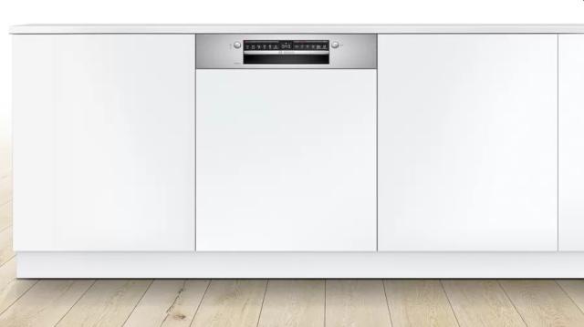 Съдомиялна Bosch SMI4HVS33E, SER4 Semi-integrated dishwasher, 60 cm, Energy efficiency D, Water consumption 9,5 l, capacity: 13 sets, 46 dB, AquaStop, ExtraDry, VarioFlex-baskets and Vario-drawer, Home Connect, Inner material: stainless steel/polynox
