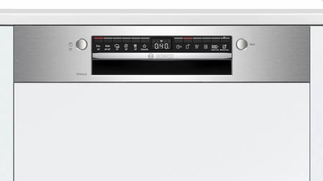 Съдомиялна Bosch SMI4HVS33E, SER4 Semi-integrated dishwasher, 60 cm, Energy efficiency D, Water consumption 9,5 l, capacity: 13 sets, 46 dB, AquaStop, ExtraDry, VarioFlex-baskets and Vario-drawer, Home Connect, Inner material: stainless steel/polynox