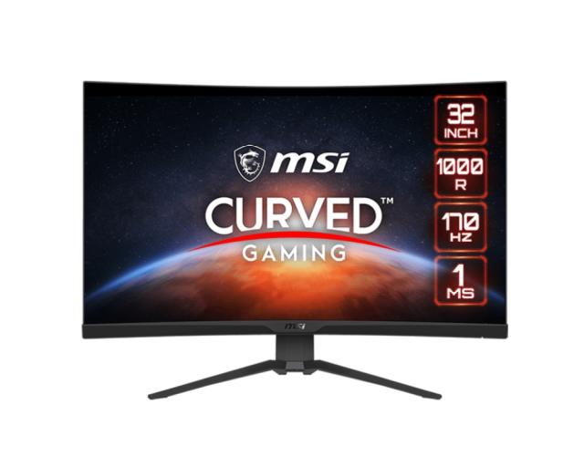 Монитор MSI G322CQP, 31.5", VA, 170Hz, 1ms, WQHD 2560x1440,, 1000R Curved, AG, Freesync premium, Night Vision, HDMI CEC, 2x HDMI (2.0b), 1x DP(1.2a), 250 cd/m2, Contrast 2500:1, DCR 100M:1, Adjustable Stand 100mm, Frameless, VESA, 9S6-3DC24T-006