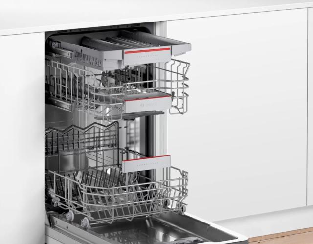 Съдомиялна Bosch SPI4HMS61E SER4 Dishwasher integrated 45cm, E, 9,5l, 10ps, 6p/4o, 44dB, 3rd drawer, Rackmatic, HC