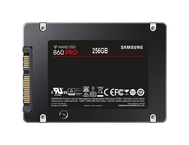 Твърд диск Samsung SSD 860 PRO  Int. 2.5" 256GB SATA III, V-NAND 2-bit MLC, MJX Controller, 256-bit Encryption, Read 560 MB/s Write 530 MB/s