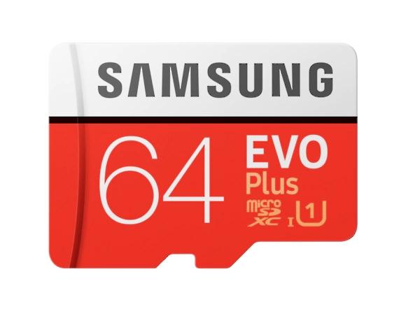 Памет Samsung 64GB micro SD Card EVO+ with Adapter, Class10, Read 100MB/s - Write 20MB/s