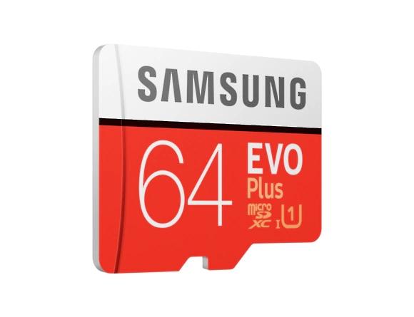 Памет Samsung 64GB micro SD Card EVO+ with Adapter, Class10, Read 100MB/s - Write 20MB/s