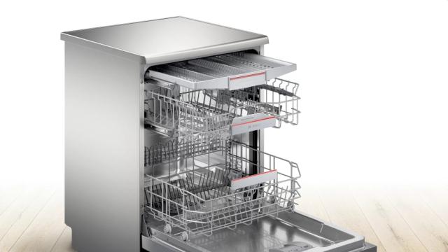 Съдомиялна Bosch SMS6ECI07E SER6 Free-standing dishwasher, D, EcoDrying, 9,5l, 14ps, 6p/4o, 38dB, Silence 36dB, 3rd drawer, inox, HC