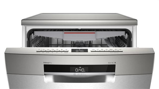 Съдомиялна Bosch SMS6ECI07E SER6 Free-standing dishwasher, D, EcoDrying, 9,5l, 14ps, 6p/4o, 38dB, Silence 36dB, 3rd drawer, inox, HC
