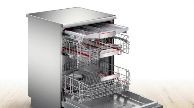 Съдомиялна Bosch SMS8YCI03E, SER8, Free-standing learning dishwasher, B, Zeolith, EcoDrying, 9,5 l, 14 ps, 8p/6o, 43 dB(B), Silence 41 dB, 3rd drawer, Extra Clean Zone, 2 TFT displays, interior light, PerfectDry, inox, Home Connect