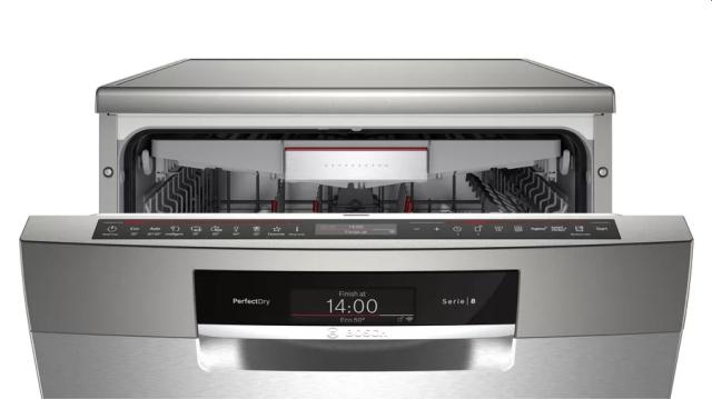 Съдомиялна Bosch SMS8YCI03E, SER8, Free-standing learning dishwasher, B, Zeolith, EcoDrying, 9,5 l, 14 ps, 8p/6o, 43 dB(B), Silence 41 dB, 3rd drawer, Extra Clean Zone, 2 TFT displays, interior light, PerfectDry, inox, Home Connect