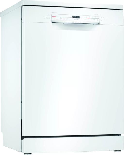 Съдомиялна Bosch SMS2ITW04E SER2 Free-standing dishwasher, E, Polinox, 10,5l, 12ps, 5p/3o, 50dB, white, Start delay 9h, w/o Height Adjustable Top Basket, HC