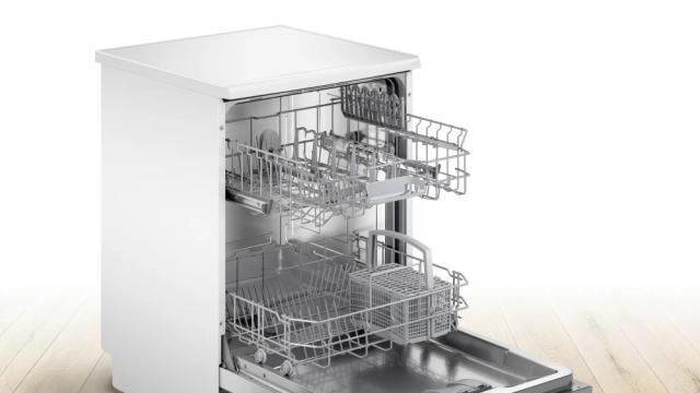 Съдомиялна Bosch SMS2ITW04E SER2 Free-standing dishwasher, E, Polinox, 10,5l, 12ps, 5p/3o, 50dB, white, Start delay 9h, w/o Height Adjustable Top Basket, HC
