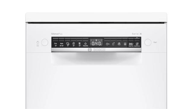 Съдомиялна Bosch SPS4EMW28E SER4 Free-standing dishwasher 45cm, D, EcoDrying, 9,5l, 10ps, 6p/4o, 44dB, Silence 41dB, 3rd drawer, Rackmatic, white, HC