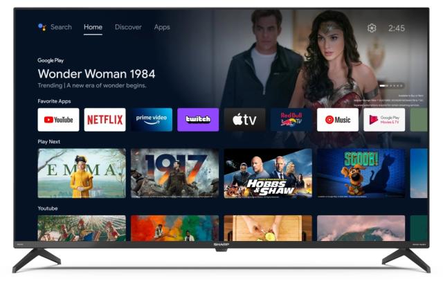 Телевизор Sharp 43FN2EA, 43" LED  Android TV, 4K Ultra HD 3840x2160 Frameless, 1 000 000:1, DVB-T/T2/C/S/S2, Active Motion 800, HARMAN/KARDON, HDR10, Dolby Digital, Dolby Vision, DTS:X, Google Assistant, Chromecast Built-in, 2xHDMI 2.1, SD card reade