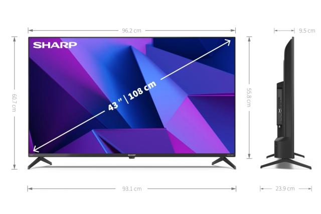Телевизор Sharp 43FN2EA, 43" LED  Android TV, 4K Ultra HD 3840x2160 Frameless, 1 000 000:1, DVB-T/T2/C/S/S2, Active Motion 800, HARMAN/KARDON, HDR10, Dolby Digital, Dolby Vision, DTS:X, Google Assistant, Chromecast Built-in, 2xHDMI 2.1, SD card reade