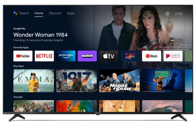 Телевизор Sharp 65FN2EA, 65" LED  Android TV, 4K Ultra HD 3840 x 2160 Frameless, DVB-T/T2/C/S/S2, Active Motion 800, HARMAN/KARDON, HDR10, Dolby Digital, Dolby Vision, DTS:X, Google Assistant, Chromecast Built-in, 2xHDMI 2.1, SD card reader, 3.5mm He