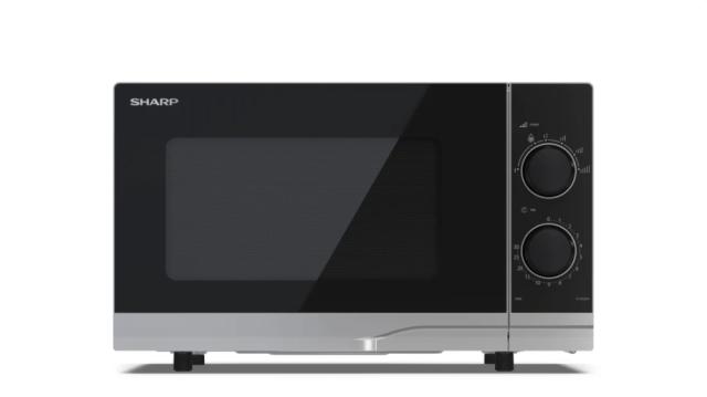 Микровълнова печка Sharp YC-PS201AE-S, Manual Control, Cavity Material -steel, 20l, 700 W, Easy to Clean, Silver door, Cabinet Colour: Silver