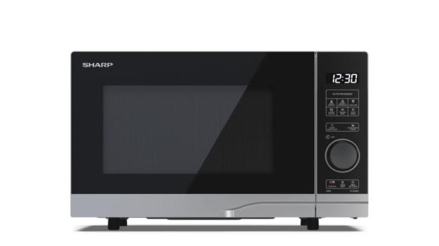 Микровълнова печка Sharp YC-PS204AE-S, Semi Digital, Cavity Material -steel, 20l, 700 W, LED Display White, Timer & Clock function, Child lock, Silver door, Defrost, Cabinet Colour: Silver