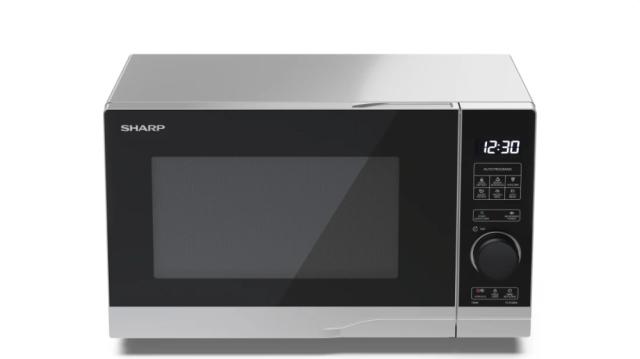 Микровълнова печка Sharp YC-PS204AE-S, Semi Digital, Cavity Material -steel, 20l, 700 W, LED Display White, Timer & Clock function, Child lock, Silver door, Defrost, Cabinet Colour: Silver
