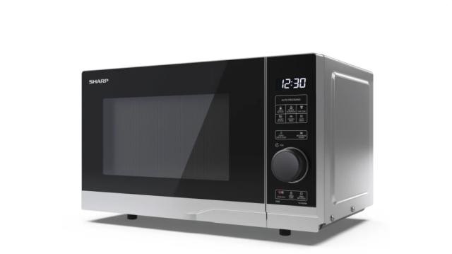 Микровълнова печка Sharp YC-PS204AE-S, Semi Digital, Cavity Material -steel, 20l, 700 W, LED Display White, Timer & Clock function, Child lock, Silver door, Defrost, Cabinet Colour: Silver