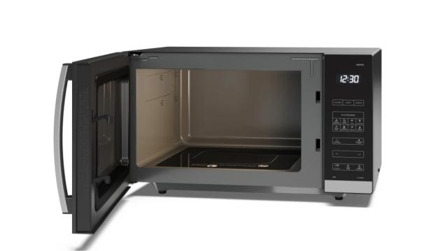 Микровълнова печка Sharp YC-QS302AE-B, Inverter Microwave Oven, Fully Digital, Cavity Type: Flatbed, 30l, 900 W, LED Display White, Timer & Clock function, Child lock, Black door, Defrost, Cabinet Colour: Black