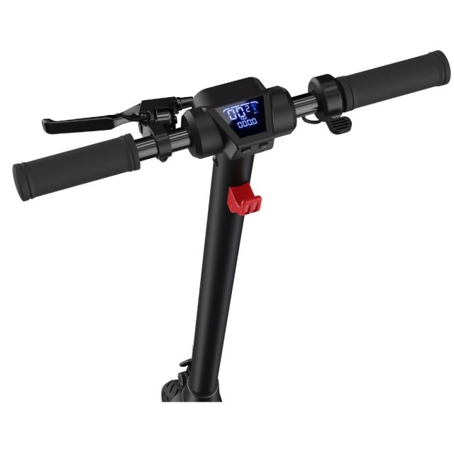 Електрически скутер Sharp Electric Scooter, Range per charge: 25 km, LED Display, USB Charging Port, Bluetooth, IPX4 certification, Wheel size: 8.5", Dual brake systems, Wooden illuminated deck, Max load: 120 kg, Black