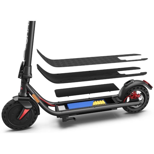 Електрически скутер Sharp Electric Scooter, Range per charge: 25 km, LED Display, USB Charging Port, Bluetooth, IPX4 certification, Wheel size: 8.5", Dual brake systems, Wooden illuminated deck, Max load: 120 kg, Black