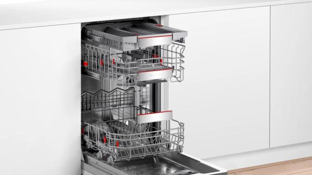 Съдомиялна Bosch SPV6ZMX23E SER6 Dishwasher fully integrated 45cm, C, Zeolith, 9,5l, 10ps, 6p/4o, 43dB, Silence 41dB, 3rd drawer, TimeLight, interior light, HC