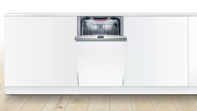 Съдомиялна Bosch SPV6EMX11E SER6 Dishwasher fully integrated 45cm, D, EcoDrying, 9,5l, 10ps, 6p/4o, 44dB, Silence 41dB, 3rd drawer, TimeLight, interior light, HC