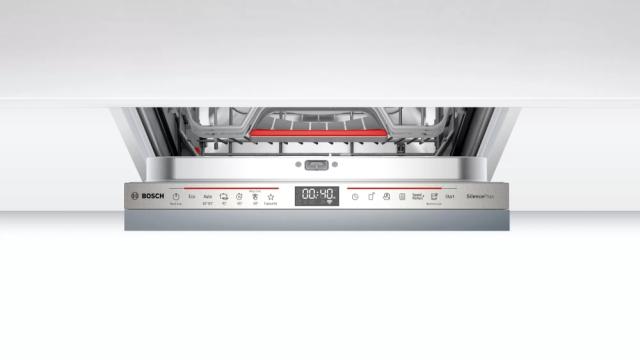 Съдомиялна Bosch SPV6EMX11E SER6 Dishwasher fully integrated 45cm, D, EcoDrying, 9,5l, 10ps, 6p/4o, 44dB, Silence 41dB, 3rd drawer, TimeLight, interior light, HC