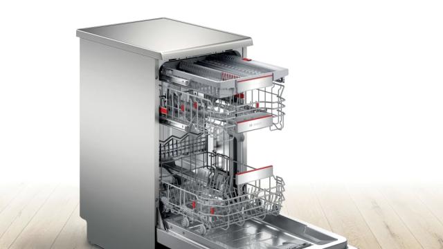 Съдомиялна Bosch SPS6ZMI35E SER6 Free-standing dishwasher 45cm, C, Zeolith, 9,5l, 10ps, 8p/4o, 43dB, Silence 41dB, 3rd drawer, inox, interior light, HC