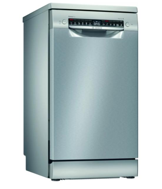 Съдомиялна Bosch SPS4HMI61E SER4 Free-standing dishwasher 45cm, E, 9,5l, 10ps, 6p/4o, 44dB, Silence 41dB, 3rd drawer, Rackmatic, inox, HC