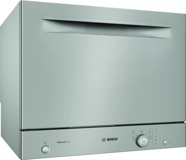 Съдомиялна Bosch SKS51E38EU SER2; Economy; Compact dishwasher F, Polinox, 6 place settings, 8l, 49dB, silver inox painted, Glass
