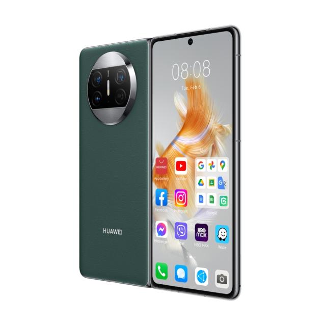 Мобилен телефон Huawei Mate X3 Foldable,Alte L29D, Green, 6.4", unfolded 7.85", OLED 2504x1080, unfolded 2496x2224,  Snapdragon 8+ 4G, 1x2@3.2GHz + 3xA710@2.75GHz + 4xA510@2.0GHz, 12GB+512GB, 4G, WiFi, 50MP+13MP+12MP/8MP,  4800mAh, BT, EMUI 13+Huawei