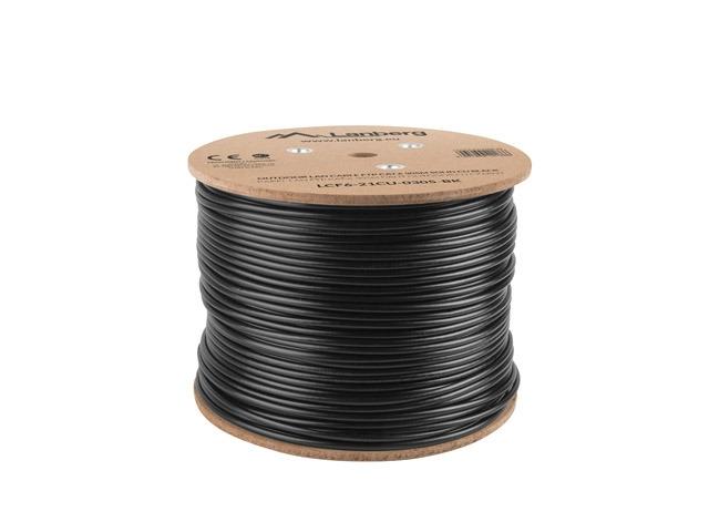 Кабел Lanberg LAN cable FTP Cat.6 305m Outdoor Solid CU Fluke Passed, black