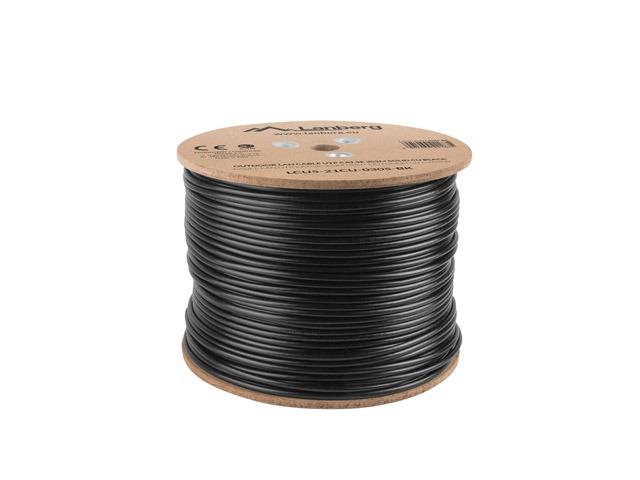 Кабел Lanberg LAN cable UTP Cat.5e 305m Outdoor Solid CU Fluke Passed, black
