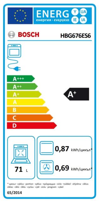 Фурна Bosch HBG676ES6 , Built-in oven 4D HotAir, PerfectBake sensor and PerfectRoast thermometer, Home Connect, TFT control dispey, DishAssist, Pyrolysis, 71l, inox
