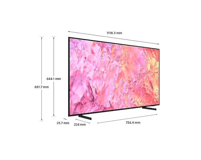 Телевизор Samsung 50" 50Q60C 4K QLED FLAT, SMART, Quantum HDR, HDR 10+, Motion Xcelerator, Q-Symphony, Wireless, Network, PIP, Bluetooth 5.2, 3xHDMI, 2xUSB, Black