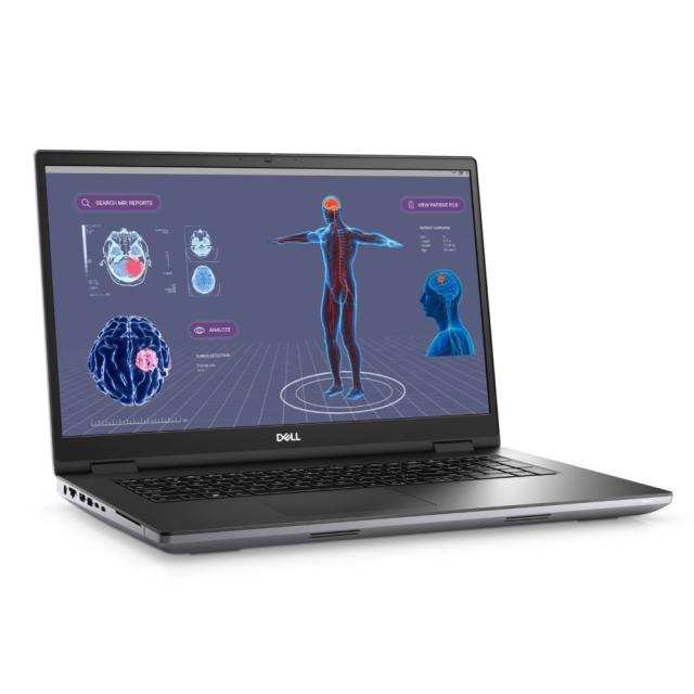 Лаптоп Dell Precision 7780, Intel Core i7-13850HX (30MB, 20 Cores (8P+12E) up to 5.3GHz), 17" FHD (1920x1080), WVA AG 500 nits, IR Cam, 16GB, 1x16GB 4800MT/s CAMM, 512GB M.2 PCIe x4 NVMe, NVIDIA RTX 2000 Ada 8GB GDDR6, Wi-Fi 6E, BT, FPR, Backlit, Win