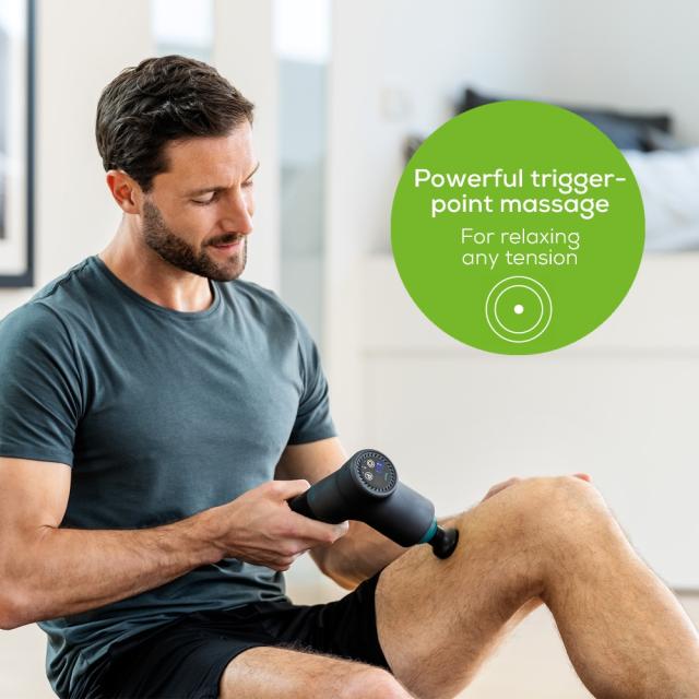 Масажор BEURER MG 185 deep tissue massager, 9 intensity levels & 3 massage programmes, 5 massage attachments, Lithium-ion battery up to 5.5h of use, storage case