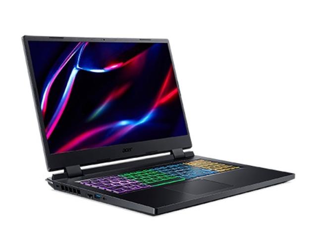 Лаптоп Acer Nitro 5, AN517-55-76EG, Core i7-12700H(3.50GHz up to 4.70GHz, 24MB), 17.3” FHD (1920x1080) IPS, 144Hz, 8GB DDR5 (1 slot free), 1024GB PCIe SSD, RTX 4050 6GB GDDR6, Wi-Fi 6ax, BT 5.1, HD Mic&Cam, RGB Backlit KB, Linux, Black